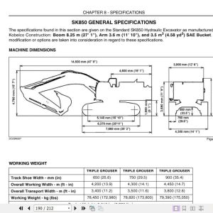 Kobelco Crawler Excavator SK850 Super Acera Tier 3 Operators Manual 4