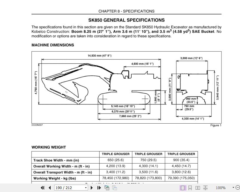 Kobelco Crawler Excavator SK850 Super Acera Tier 3 Operators Manual 4