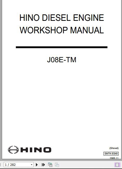 Kobelco Engine Hino Diesel J08E TM Workshop Manual 1