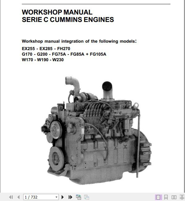 Kobelco Engine Serie C Cummins Engines Workshop Manual 1