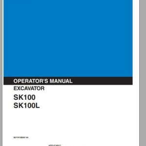 Kobelco Excavator SK100 SK100L Operators Manual 1