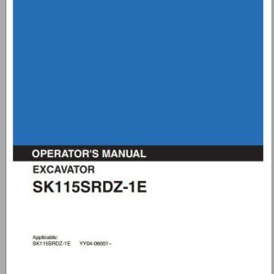 Kobelco Excavator SK115SRDZ 1E Operators Manual 1