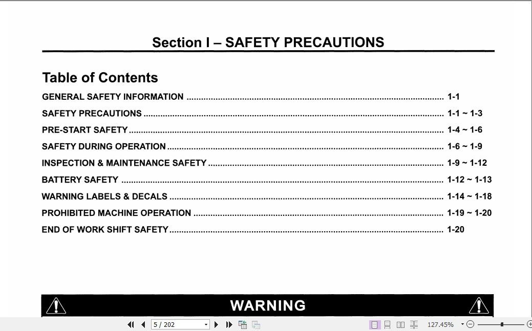 Kobelco Excavator SK115SRDZ 1E Operators Manual 2