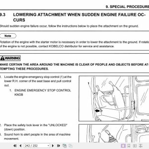 Kobelco Excavator SK70SR 1E Operators Manual 4