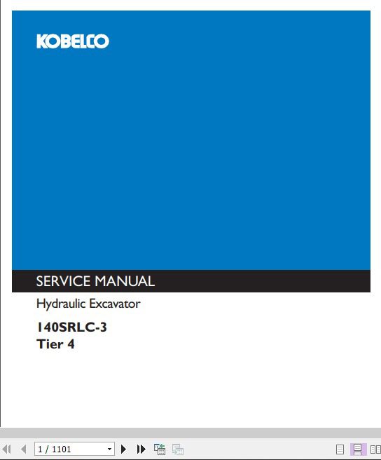Kobelco Hydraulic Excavator 140SRLC 3 Acera Tier 4 Service Manual 1