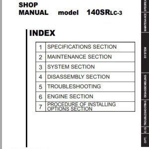 Kobelco Hydraulic Excavator 140SRLC 3 Shop Manual 1