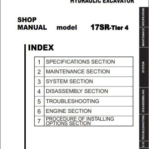 Kobelco Hydraulic Excavator 17SR Tier 4 Shop Manual 2 1