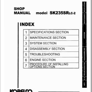 Kobelco Hydraulic Excavator 235SRLC 2 Shop Manual 2