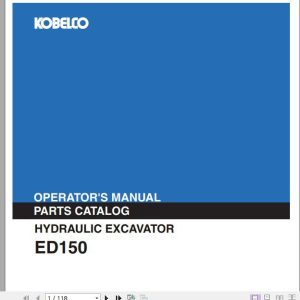 Kobelco Hydraulic Excavator ED150 Operators Manual 1