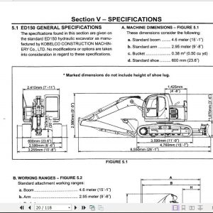 Kobelco Hydraulic Excavator ED150 Operators Manual 3