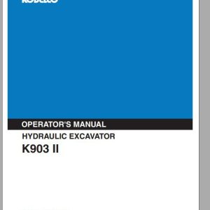 Kobelco Hydraulic Excavator K903 II Operators Manual 1