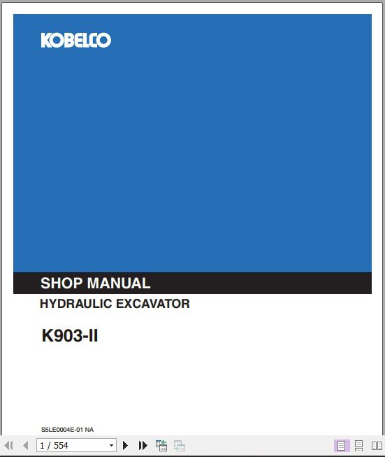 Kobelco Hydraulic Excavator K903 II Shop Manual 1