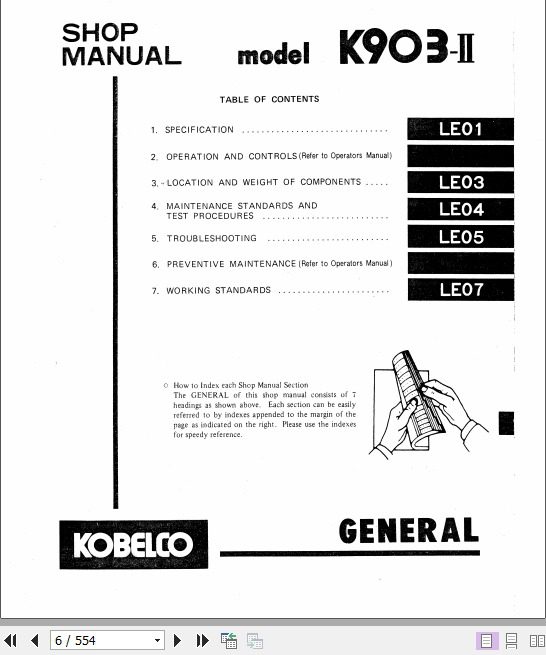 Kobelco Hydraulic Excavator K903 II Shop Manual 2
