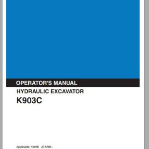 Kobelco Hydraulic Excavator K903C Operators Manual 1