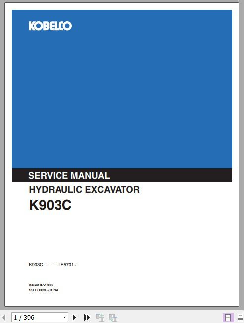 Kobelco Hydraulic Excavator K903C Service Manual 1