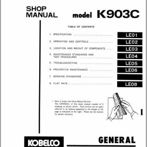 Kobelco Hydraulic Excavator K903C Service Manual 2