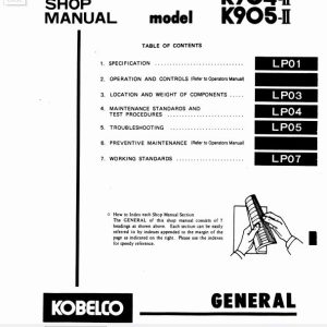 Kobelco Hydraulic Excavator K904 II K905 II Service Manual 2