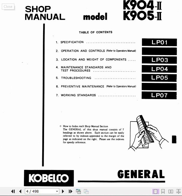 Kobelco Hydraulic Excavator K904 II K905 II Service Manual 2