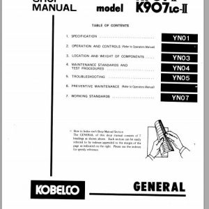 Kobelco Hydraulic Excavator K907 II K907LC II Service Manual 2