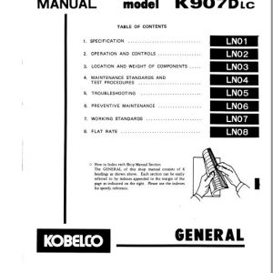 Kobelco Hydraulic Excavator K907D K907DLC Service Manual 2