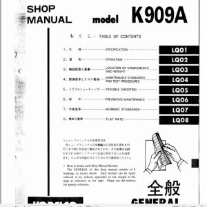 Kobelco Hydraulic Excavator K909A Service Manual 2
