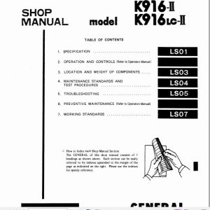Kobelco Hydraulic Excavator K916 II K916LC II Service Manual 2