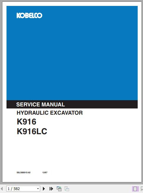 Kobelco Hydraulic Excavator K916 K916LC Service Manual 1