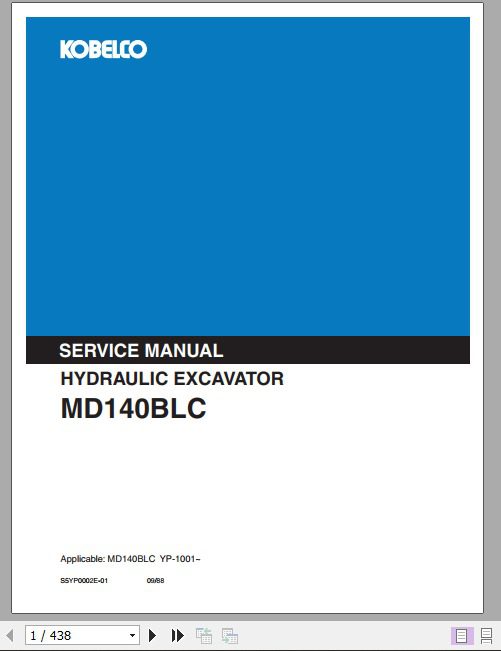 Kobelco Hydraulic Excavator MD140BLC Service Manual 1