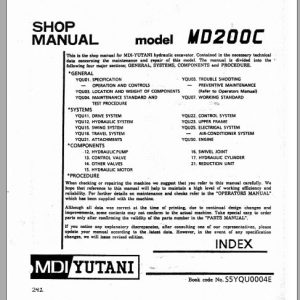 Kobelco Hydraulic Excavator MD200LC Shop Manual 1