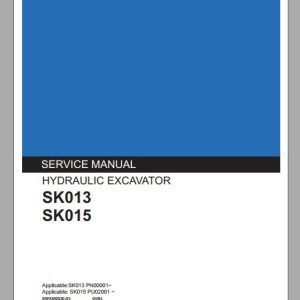 Kobelco Hydraulic Excavator SK013 SK015 Service Manual 1