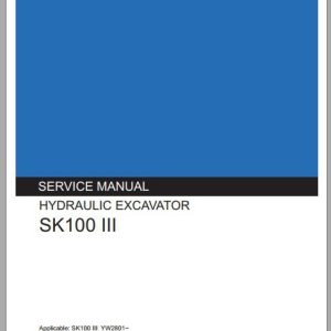 Kobelco Hydraulic Excavator SK100 III Service Manual 1