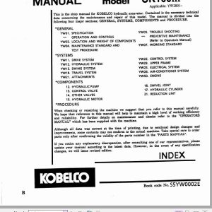 Kobelco Hydraulic Excavator SK100 III Service Manual 2