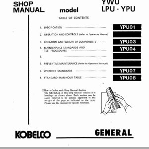 Kobelco Hydraulic Excavator SK100 SK120 SK120LC I Service Manual 2