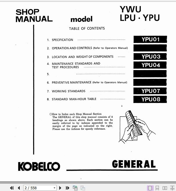 Kobelco Hydraulic Excavator SK100 SK120 SK120LC I Service Manual 2