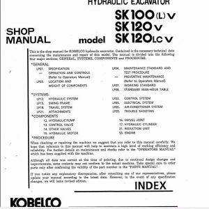 Kobelco Hydraulic Excavator SK100V SK100LV SK120V SK120LCV Service Manual 2