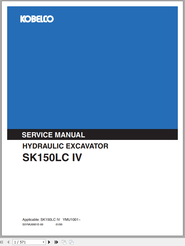 Kobelco Hydraulic Excavator SK150LC IV Service Manual 1