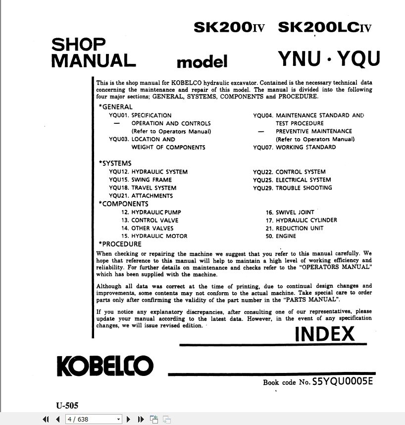 Kobelco Hydraulic Excavator SK200 IV SK200LC IV Service Manual 2