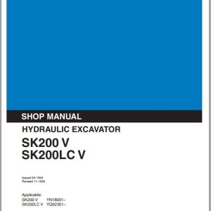Kobelco Hydraulic Excavator SK200 V SK200LC V Shop Manual 1