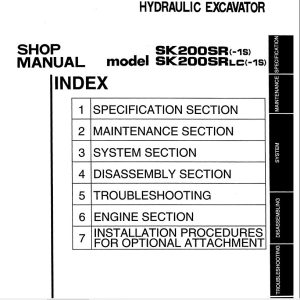Kobelco Hydraulic Excavator SK200SR 1S SK200SRLC 1S I Service Manual 2
