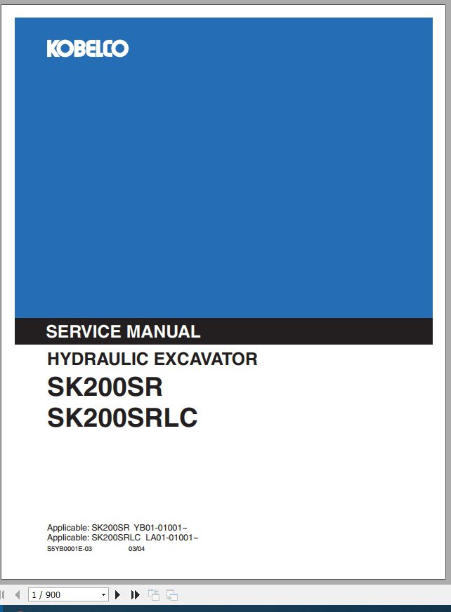 Kobelco Hydraulic Excavator SK200SR SK200SRLC I Service Manual 1