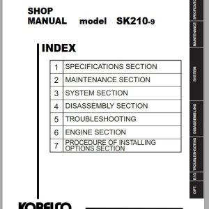 Kobelco Hydraulic Excavator SK210 9 Tier 4 Service Manual 2