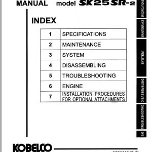Kobelco Hydraulic Excavator SK25SR 2 Shop Manual 2