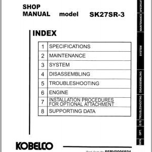 Kobelco Hydraulic Excavator SK27SR 3 Service Manual 2