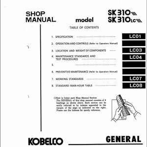 Kobelco Hydraulic Excavator SK310 III SK310LC III Service Manual 2