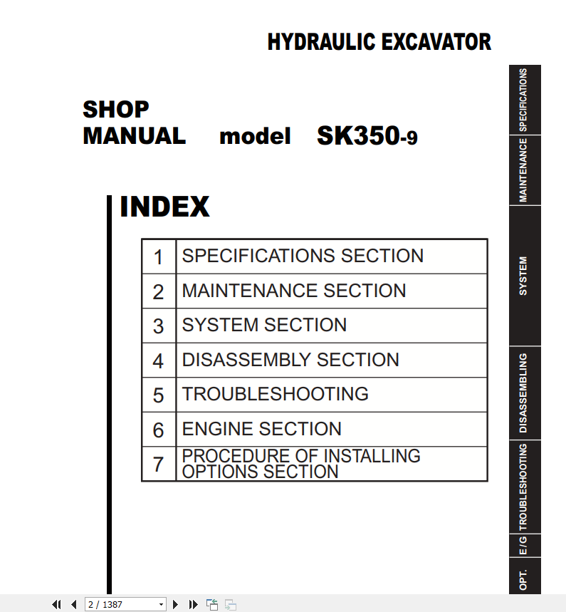 Kobelco Hydraulic Excavator SK350 9 Tier 4 Service Manual 2 1
