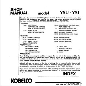 Kobelco Hydraulic Excavator SK400 IV SK400LC IV Service Manual 2
