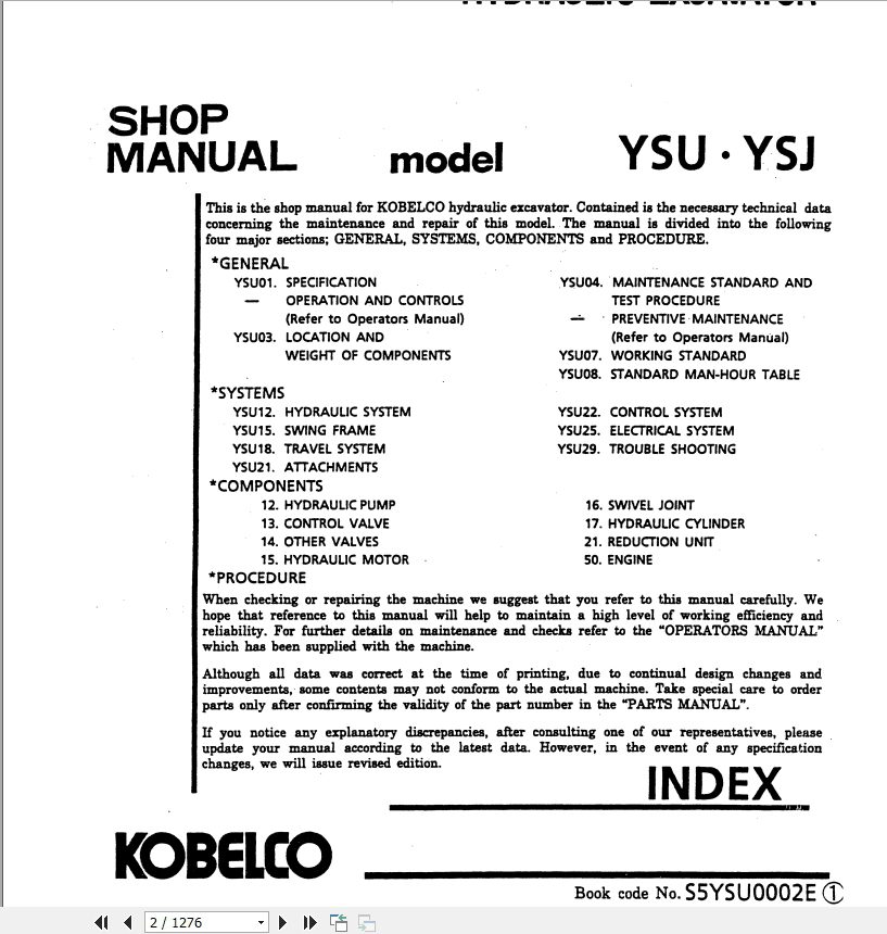 Kobelco Hydraulic Excavator SK400 IV SK400LC IV Service Manual 2