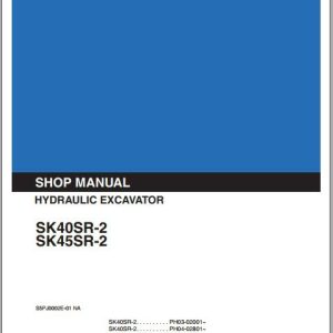 Kobelco Hydraulic Excavator SK40SR 2 SK45SR 2 Shop Manual 1