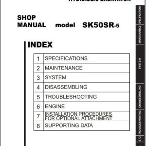 Kobelco Hydraulic Excavator SK50SR 5 I Shop Manual 2