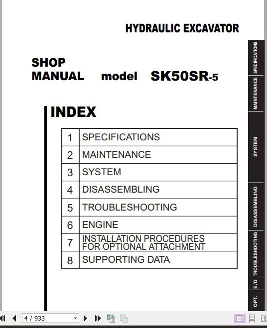 Kobelco Hydraulic Excavator SK50SR 5 I Shop Manual 2
